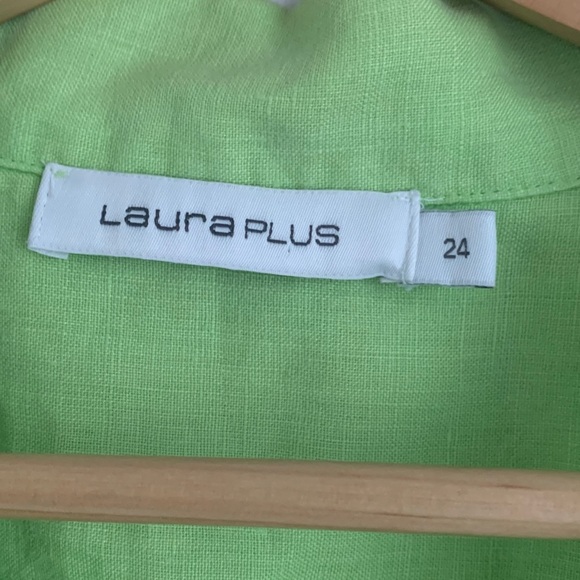Laura Plus Linen Button Down Blouse - Picture 3 of 8